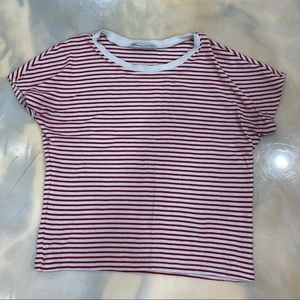 Zara red and white stripes crop top.